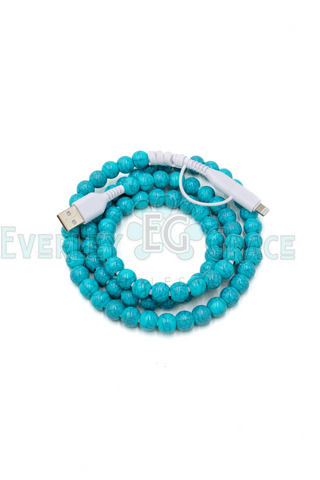 4-IN-1 TURQUOISE BEADED CHARGING CABLE